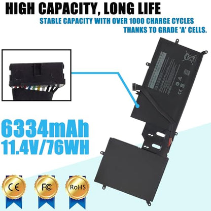 Y9M6F Laptop Battery Compatible with Dell Alienware M15 R2 P87F Alienware M17 R2 P41E Series 0Y9M6F 8K84V 08K84V 11.4V 76Wh 6-Cell - color: Y9M6F