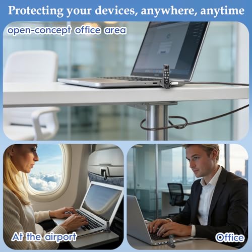 Combination Laptop Lock Anti-Theft Heavy Duty Laptop Locking Cable for Students and Business Professionals