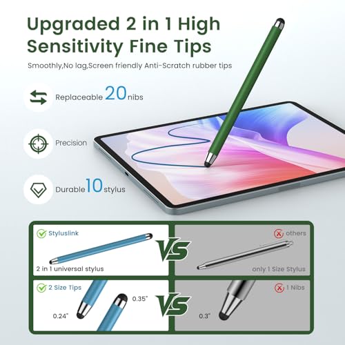 Stylus Pen for Touchscreen 10 Pack, 2 in 1 Universal Stylus High Precision Sensitivity, Stylus Pen for ipad, iPhone, Android, Galaxy Microsoft,Chromebook Tablet All Capacitive Touch Screens - color: Multi Colors-10pack