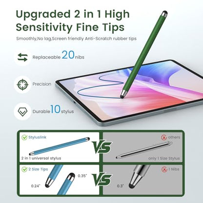 Stylus Pen for Touchscreen 10 Pack, 2 in 1 Universal Stylus High Precision Sensitivity, Stylus Pen for ipad, iPhone, Android, Galaxy Microsoft,Chromebook Tablet All Capacitive Touch Screens - color: Multi Colors-10pack