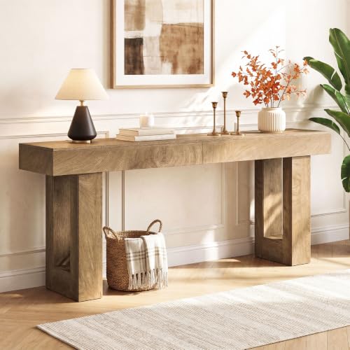 Tribesigns 78.74-Inch Extra Long Console Table | Wooden Rectangular Sofa Table Behind The Couch, Farmhouse Entryway Table for Entrance, Hallway, Living Room - color: Natural (78.74")