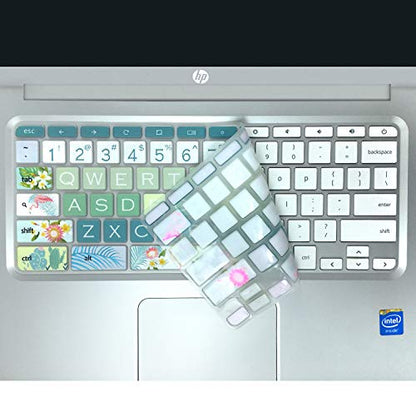 Silicon Keyboard Cover Skin for HP Chromebook 11 X360, 14-ca, 14-ak, 14-X Series - Flamingo - color: Flamingo