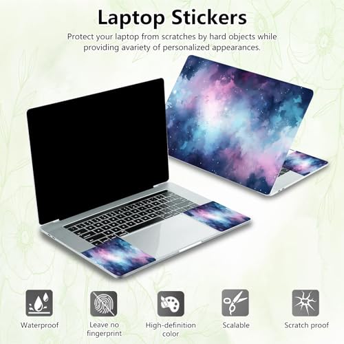 Laptop Skin Sticker Decal, Universal Reusable Vinyl Laptop Cover for 12" 13" 13.3" 14" 15" 15.4" 15.6" Notebook PC, Waterproof Scratch-Resistant with 2 Wrist Pads, Easy to Apply & Remove,Art Galaxy - color: Art Galaxy