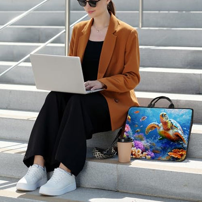 Laptop Bag,14 15 15.6 inch Laptop Case Sleeve,Computer Sleeve with Handle for Women Men,Carrying Case for MacBook,Dell,Lenovo,Notebook Computer,Sea Turtle Fish - color: Sea Turtle Fish
