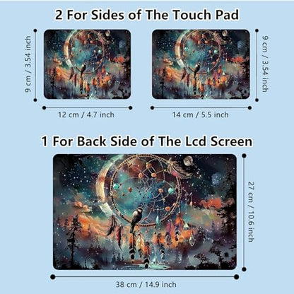 Universal Laptop Skin Sticker with 2 Wrist Pad Skins, Waterproof Scratch Resistant Vinyl Laptop Cover Decal, Cut to Fit for 11–15.6 Inch MacBook HP Dell Lenovo, Dreamcatcher - color: Dreamcatcher