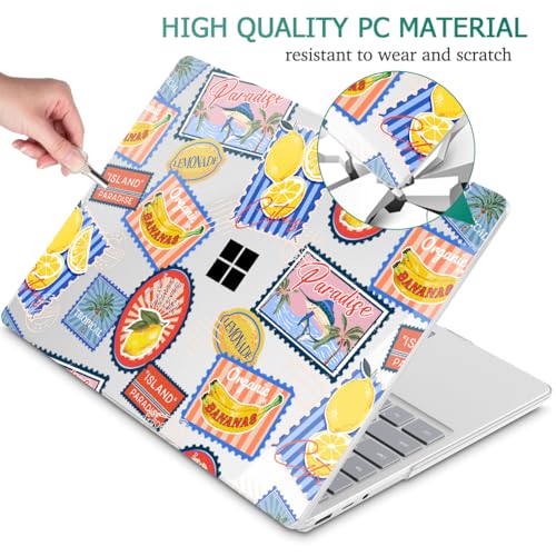 Case for Surface Laptop 5/4/3 13.5", Post Stamps | Hard Shell Case with Keyboard Cover & Screen Protector. Fits Surface Laptop 5/4/3 13.5" Metal Palm Rest Models 1951/1868. - color: Post Stamps
