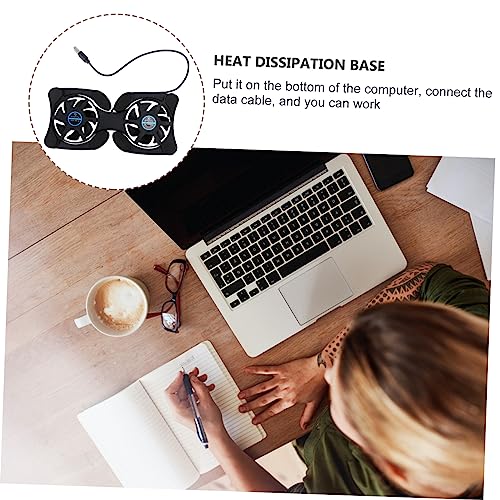 Portable Foldable Laptop Cooling Pad with USB Fans for Notebook Cooling Black Compatible with Laptops for Gaming and Work