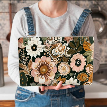 Universal Laptop Skin Sticker with 2 Wrist Pad Skins, Waterproof Scratch Resistant Vinyl Laptop Cover Decal, Cut to Fit for 11–15.6 Inch MacBook HP Dell Lenovo, Art Flower - color: Art Flower