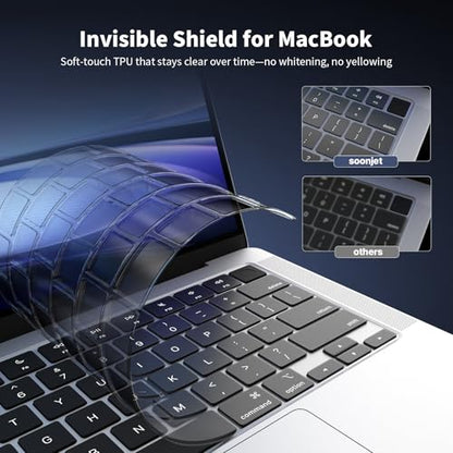 Soonjet for MacBook Neo 13 inch Case 2026 A3404 Hard Shell + Keyboard Cover | Clear Matte, Anti Scratch & Fingerprint, Protective Mac Laptop Cover, Thin & Lightweight, Sturdy & Durable Premium Plastic - color: Frost Clear