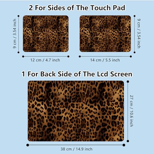 Universal Laptop Skin Sticker with 2 Wrist Pad Skins, Waterproof Scratch Resistant Vinyl Laptop Cover Decal, Cut to Fit for 11–15.6 Inch MacBook HP Dell Lenovo, Leopards B - color: Leopards