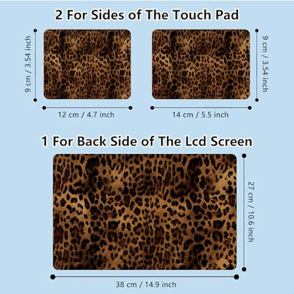 Universal Laptop Skin Sticker with 2 Wrist Pad Skins, Waterproof Scratch Resistant Vinyl Laptop Cover Decal, Cut to Fit for 11–15.6 Inch MacBook HP Dell Lenovo, Leopards B - color: Leopards
