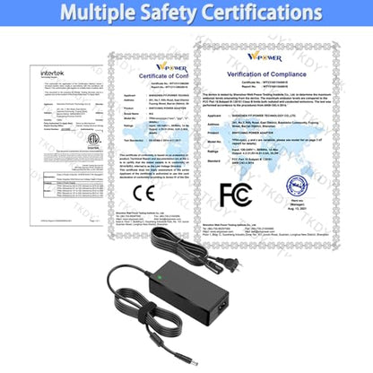 19V DC Power Supply, 19V 3.42A Laptop Charger, LCD Monitor Power Cord. | 19Volt Adapter with 10 Tips, fit for 19 Volt Acer Asus Lenovo Gateway Toshiba Laptop, 19Vdc Samsung LG TV Monitor.