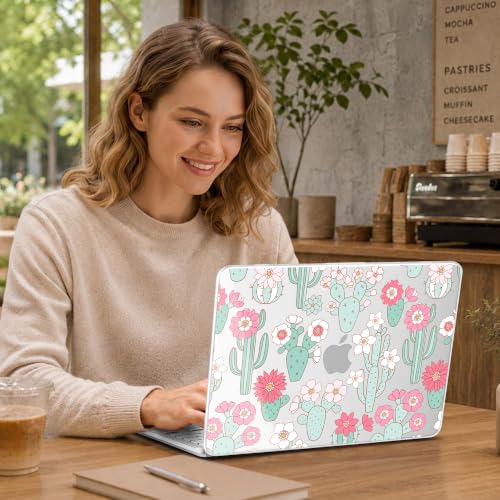 May Chen Compatible with MacBook Neo 13 inch Case 2026 Model A3404, Plastic Hard Shell,Keyboard Cover,Screen Protector,Dust Plug, for MacBook Neo 13" with A18 Pro Chip,Blooming Cactus - color: Blooming cactus