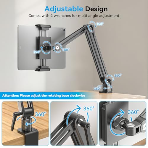 Jakeko Magnetic Portable Monitor Stand 15.6" - up to 16" 18.5" 22 inch Tablet Holder for iPad VESA Mount 75mm for Desk Adjustable Foldable 360° Swivel (Up to 16.5'') - size: Up to 16.5''
