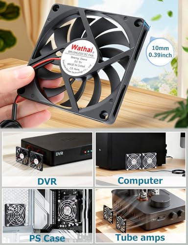 WWathai 2pcs 80mm x 10mm USB Computer Fan, USB Fans for Cooling Receiver DVR PlayStation Xbox Computer Cabinet Cooling 80x80x10mm - size: 80x10mm (5V)