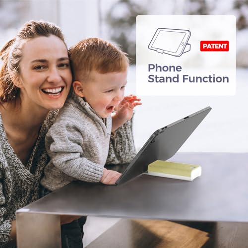 CLICK CLEAN Screen Cleaner with Pull-Out Stand & Microfiber, Beige | Fine Mist Spray, Streak-Free, Anti-Static, Removes Fingerprints & Smudges, Gentle Formula, For Phones, Laptop and Tablet - color: Beige