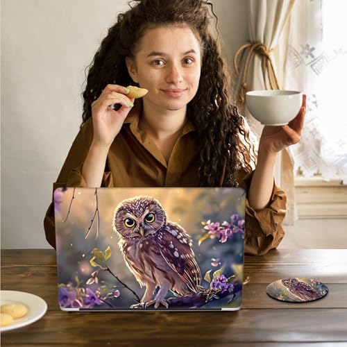 Laptop Skin Sticker Decal 15.6 Inch,12 13 13.3 14 15 15.6 in Laptop Netbook Skins for Notebook,Art Decal Removable Waterproof Scratch Resistant,Universal Vinyl Cover,Cute Owl Baby - color: Cute Owl Baby