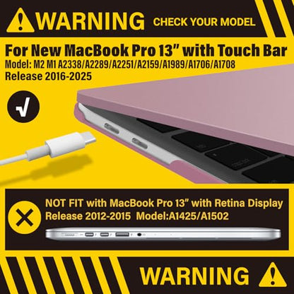 IBENZER Compatible with MacBook Pro 13 Inch Case M2 M1 2026 2025 2024 2023 2022 A2338 A2289 A2251 A2159 A1989 A1706 A1708, Hard Shell Case & Keyboard Cover for Mac Pro 13, Rose Gold, T13MPK+1C - color: Rose Gold