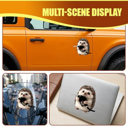 Animal Car Fuel Tank Sticker Decal, Funny Vinyl Automotive Fuel Lid Sticker, Self-Adhesive Water-Resistant Vehicle Exterior Body Decal Decoration for Cars, Trucks, SUVs, Laptops(Hedgehog) - size: Hedgehog