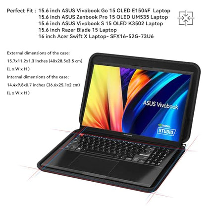 Smatree Hard Protective Case for 15.6 inch ASUS Vivobook Go 15 OLED E1504F | Compatible for 15.6 inch ASUS Vivobook S 15 OLED K3502, for Zenbook Pro 15 UM535, for Razer Blade 15 Laptop (A1600)