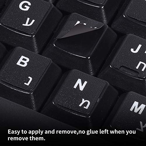 [2PCS Pack] French Keyboard Stickers,Matte Vinyl Keyboard Sticker with White Letters Non-Transparent for PC Computer Laptop Notebook Desktop Keyboards (French) - color: French