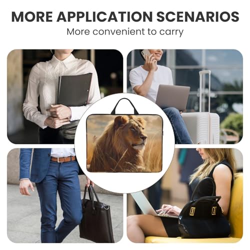 14 inch Laptop Sleeve with Handle Shockproof Laptop Bag Waterproof Computer Cover Bag Prairie Lion Briefcase