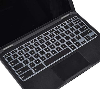 Keyboard Cover for Dell Chromebook 11 3100 3110 C3181 P22T / Dell Chromebook 11 3120 3180 3181 3189 5190 11.6" / Dell Chromebook 13 3380 13.3" Chromebook Keyboard Skin, Black - color: Black