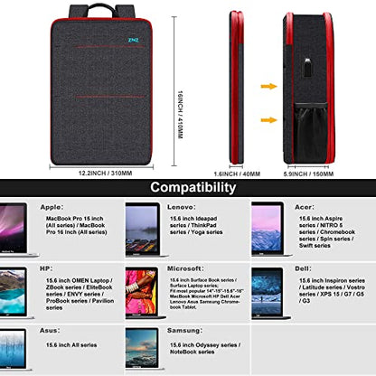 Slim & Expandable Laptop Backpack 15 15.6 16 Inch Case, Water Resistant Travel Backpack Compatible with MacBook Pro/Neo 16" 15", Dell XPS 15 16 and Most 15" 15.6" 16" Notebooks，B01RD01 - color: B01rd01, size: 15"-16"