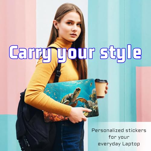 Universal Laptop Skin Sticker Decal, Compatible with MacBook HP Dell Lenovo 12"-15.6", Reusable Vinyl Notebook Cover 3PCS Set, High-Recognition Film-Sea Turtle - color: Sea Turtle