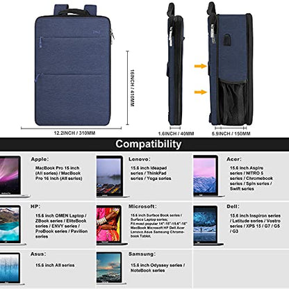 Slim & Expandable Laptop Backpack 15 15.6 16 Inch Case, Water Resistant Travel Backpack Compatible with MacBook Pro/Neo 16" 15", Dell XPS 15 16 and Most 15" 15.6" 16" Notebooks，B01L01 - color: B01l01, size: 15"-16"