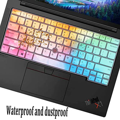 i-Tensodo Keyboard Cover for Lenovo Thinkpad x1 Carbon Gen 11/10 14 inch, ThinkPad T14 Gen 4/Gen 3, T14s Gen 3, ThinkPad L14/ P14s Gen 3, ThinkPad X1 Yoga Gen 8/7-Colorful - color: Colorful