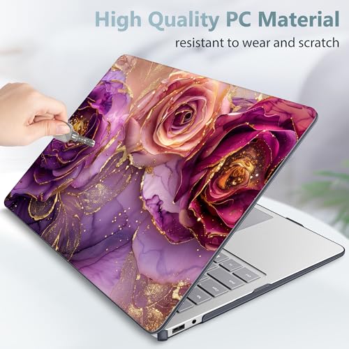 Mektron Printed Case for 2025 Microsoft Surface Laptop Windows 11 Copilot+ PC Surface Laptop 13 inch Touchscreen Display Cover Fits Model 2095, Marble Flowers - color: Marble Flowers