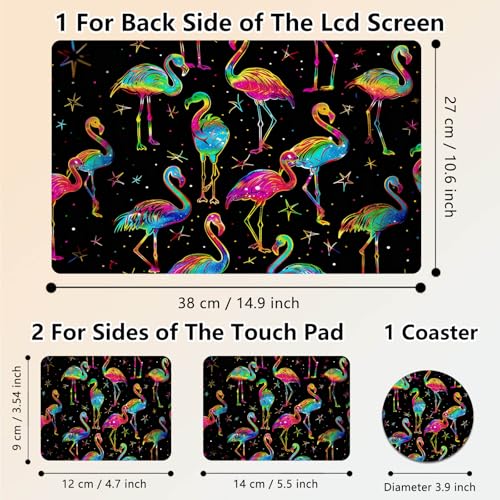 Laptop Skin Sticker Decal 15.6 Inch,12 13 13.3 14 15 15.6 in Laptop Netbook Skins for Notebook,Art Decal Removable Waterproof Scratch Resistant,Universal Vinyl Cover,Glitter Flamingo - color: Glitter Flamingo