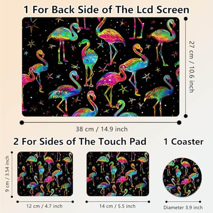 Laptop Skin Sticker Decal 15.6 Inch,12 13 13.3 14 15 15.6 in Laptop Netbook Skins for Notebook,Art Decal Removable Waterproof Scratch Resistant,Universal Vinyl Cover,Glitter Flamingo - color: Glitter Flamingo