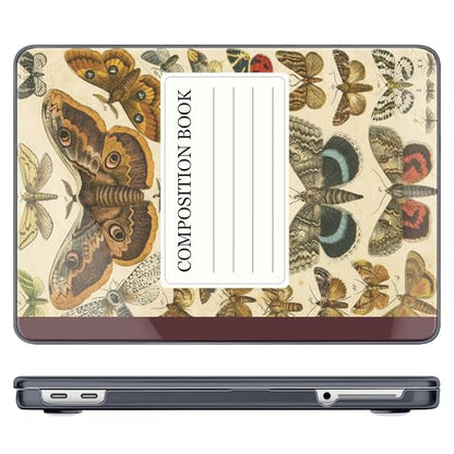 DONGKE for MacBook Neo 13 Inch Case 2026 (Model A3404, A18 Pro chip), Stylish Pattern Protective Hard Shell with Screen Protector, Keyboard Cover & USB-C Adapter - Butterfly Composition Book - color: Butterfly Composition Book