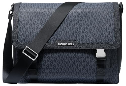 Michael Kors Malone Cargo Messenger Bag - color: Light Gunmetal/Admiral/Pale Blue