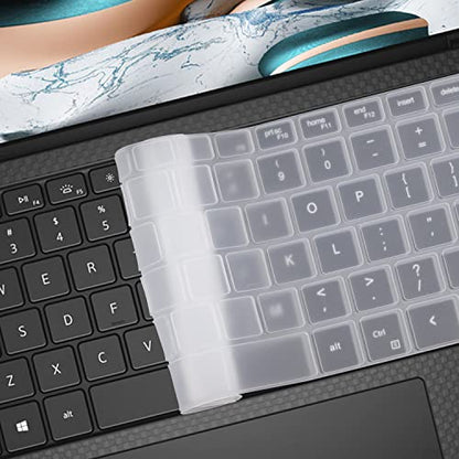 Keyboard Cover for 2025-2022 Dell XPS 15 9500 9510 9520 9530 15.6 Inch & XPS 17 9720 9700 9710 9730 17 Inch & DELL Precision 5770 5570 5760 5560 15.6" 17.3" US Layout (NOT FIT XPS 13 14 16 inch) - color: Clear