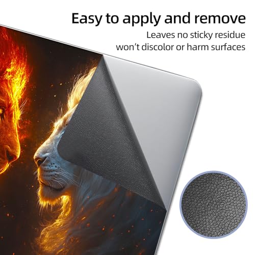 Universal Laptop Skin Sticker Decal, 12"-15.6" Aesthetic Vinyl Wrap, Fire and Ice Lions Face Off Waterproof Notebook Cover Art Protector for MacBook HP Dell Lenovo, Fits 13" 14" 15" 15.6" - color: Fire and Ice Lions Face Off