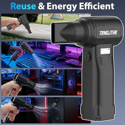 Cordless Compressed Air Duster, 10000mAh Rechargeable Electric Blower, 85m/s High-Speed Electronics Cleaner with Vacuum Kit for Keyboard, Computer, PC, Car Vent, Desk, Home
