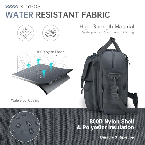 Large Tactical Laptop Bag for Men, Military 17.3 Inch Computer Bag Briefcase with Passport Wallet, Carry on Messenger Bag - color: Grey