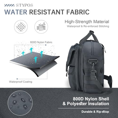 Large Tactical Laptop Bag for Men, Military 17.3 Inch Computer Bag Briefcase with Passport Wallet, Carry on Messenger Bag - color: Grey