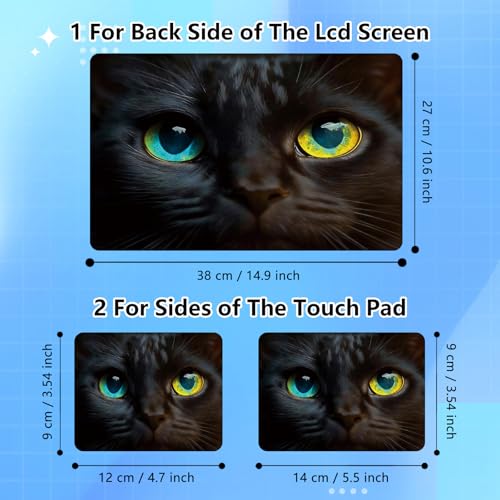 Universal Laptop Skin Sticker Decal for 11.6”12" 13" 13.3" 14" 15" 15.4" 15.6" Reusable Waterproof Scratch-Scratch Resistant Protective Vinyl Laptop Notebook Skin Stickers - Cute Cat Black - color: Cute Cat Black