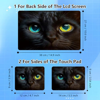 Universal Laptop Skin Sticker Decal for 11.6”12" 13" 13.3" 14" 15" 15.4" 15.6" Reusable Waterproof Scratch-Scratch Resistant Protective Vinyl Laptop Notebook Skin Stickers - Cute Cat Black - color: Cute Cat Black
