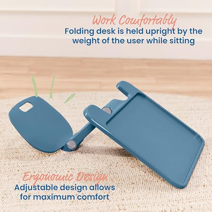 ECR4Kids The Surf Folding Portable Lap Desk, Large, Flexible Seating, Peacock Blue - color: Peacock Blue