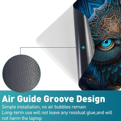 12.1-15.6 Inch Laptop Skin Decal, Universal Reusable Vinyl Laptop Cover Sticker, Waterproof Art Decal Protector - Blue Owl - color: Blue Owl