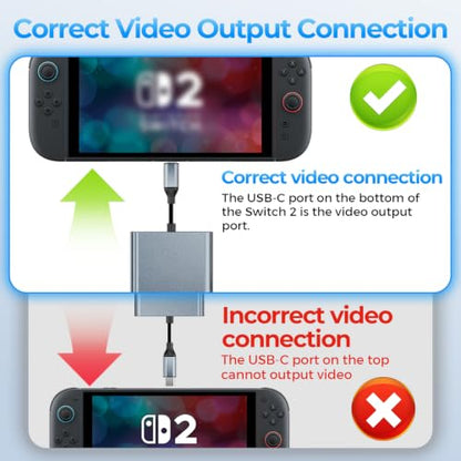 Switch 2 Dock,Portable USB C Docking Station with 4K@60Hz~120Hz HDR/PD Max 100W/1000M Ethernet/2 USB 3.0 Port,Aluminum Alloy Travel TV Dock for Switch/Steam Deck/ROG Xbox Ally X/Legion Go 1/2/S - size: LAN Model