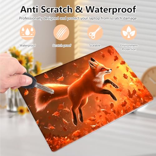 Laptop Skin Sticker Decal 15.6 Inch,12 13 13.3 14 15 15.6 in Laptop Netbook Skins for Notebook,Art Decal Removable Waterproof Scratch Resistant,Universal Vinyl Cover,Autumn Fox Red - color: Autumn Fox Red