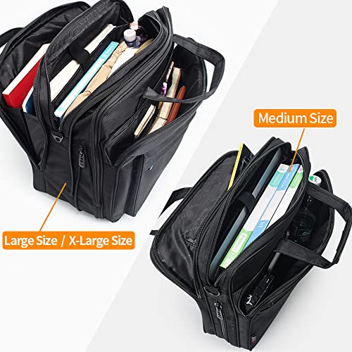 Large Briefcases For Men Canvas Tote Bag 15.6 Inch 17 Inch 19 Inch Laptop Case Work Bags Office Messenger Bag - size: Large Size（17 inch）