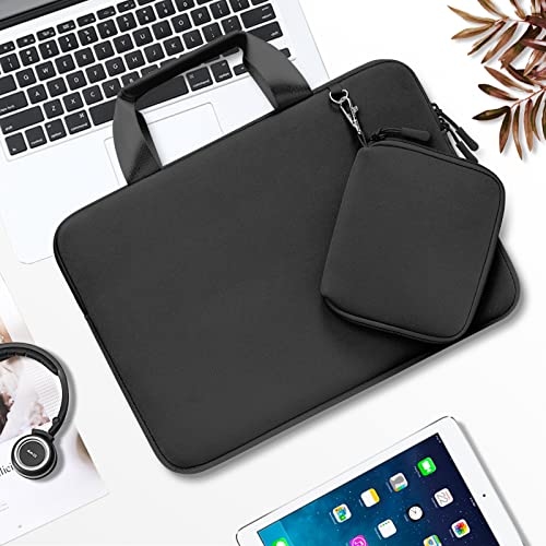 MOSISO Laptop Case 14 inch, 14 inch Laptop Sleeve Carry Computer Bag | Compatible with HP Lenovo Dell ASUS Acer, HP Stream, Dell Latitude, Neoprene Bag with Handle&Detachable Small Case, Black - color: Black, size: 14 inch