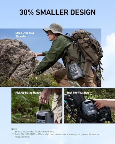 Anker SOLIX C300 DC Power Bank Station and Protective Bag, 288Wh Portable Power Station, LiFePO4 Battery, 300W Solar Generator, for Outdoor, Camping, Traveling, and Emergencies - style: C300 DC + Protective Bag